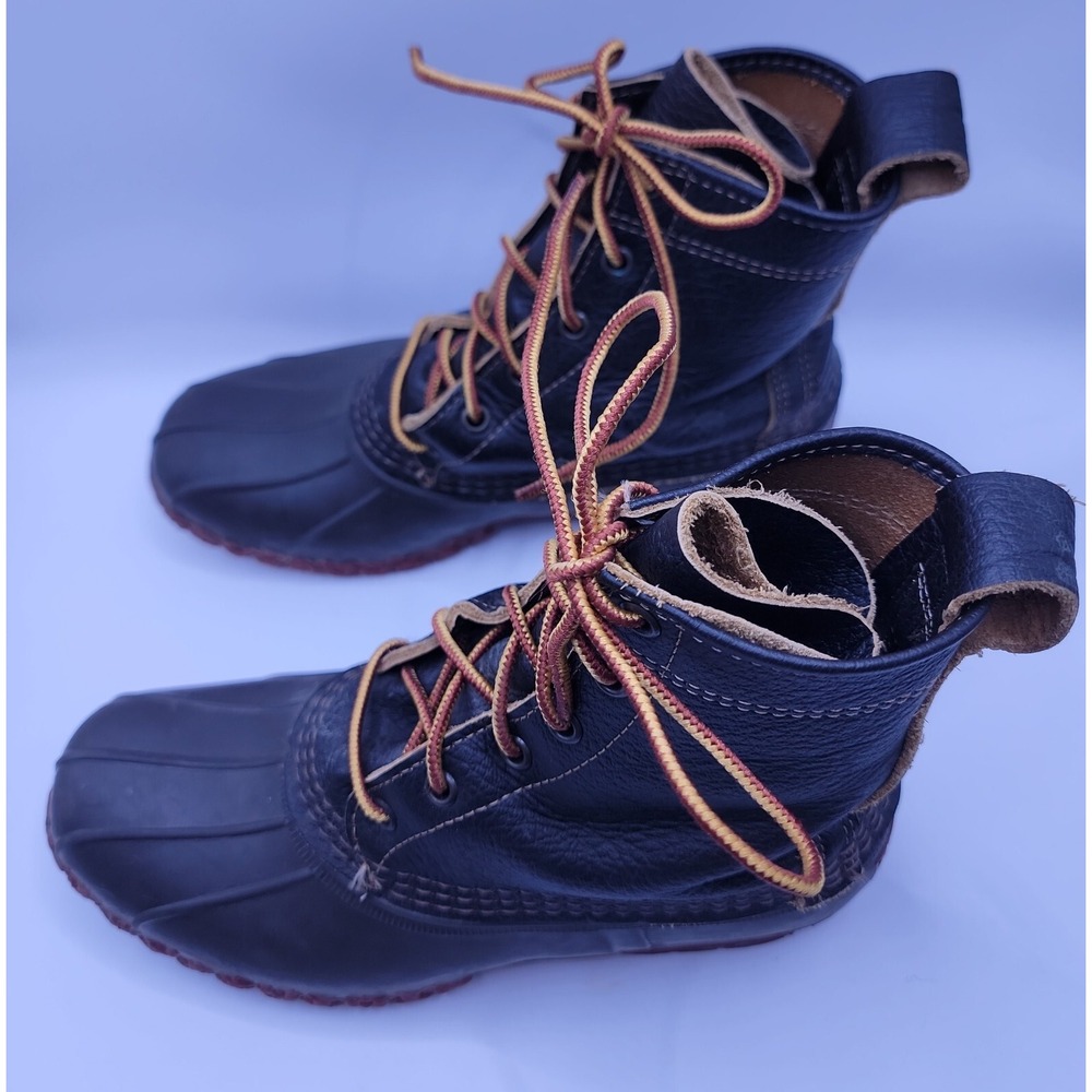 L.L.Bean Bison Leather 8" Lace Up Boots Women's size 8 - Picture 5 of 10